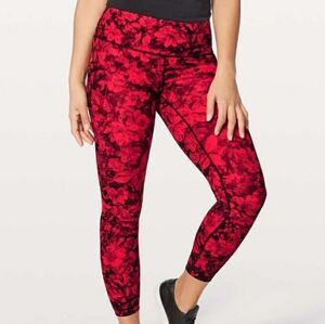 Lululemon Wunder Under Hi-Rise 7/8 Tight 25" Carminetrue Red Black Size 4